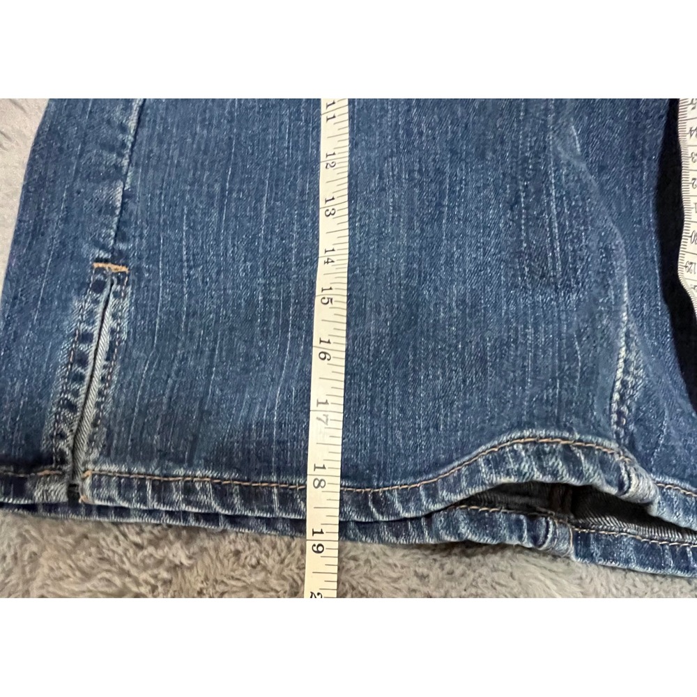 Levis Nouveau Jeans Stretch Denim Mini Skirt Medium Wash Blue Size 8 MIS Slits - Picture 6 of 7